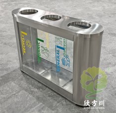 外貿(mào)室內(nèi)環(huán)衛(wèi)透明三分類(lèi)不銹鋼垃圾桶
